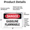 Signmission Gasoline Flammable Danger Sign, Vinyl Decal, 7in W x 5in L, 2PK OS-2PACK-DS-D-57-L-1828 - alternate 2